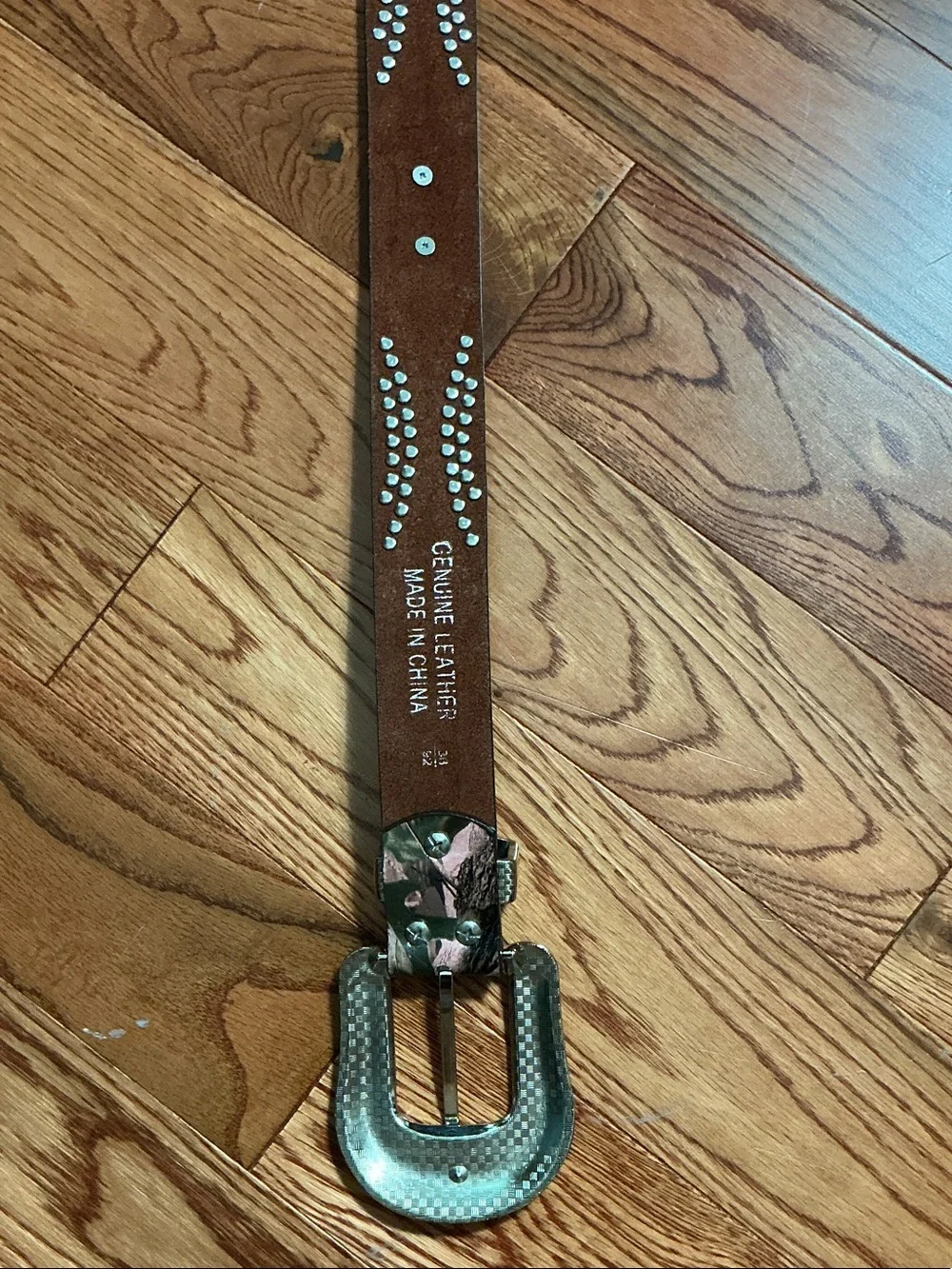 Montana West Pink and Silver Studded Western Leather Belt with Star Conchos - Picture 8 of 8